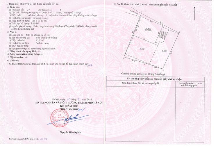 Thông tin ghi trên sổ hồng