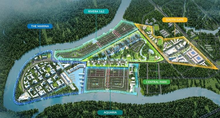 Toàn cảnh dự án Waterpoint Nam Long nhìn từ trên cao