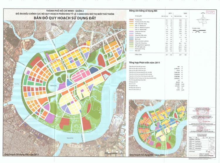 Bản đồ quy hoạch 1/2000 Khu đô thị mới Thủ Thiêm