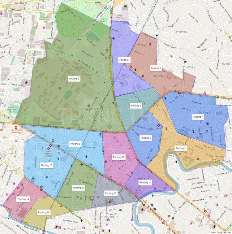 bản đồ các phường quận phú nhuận