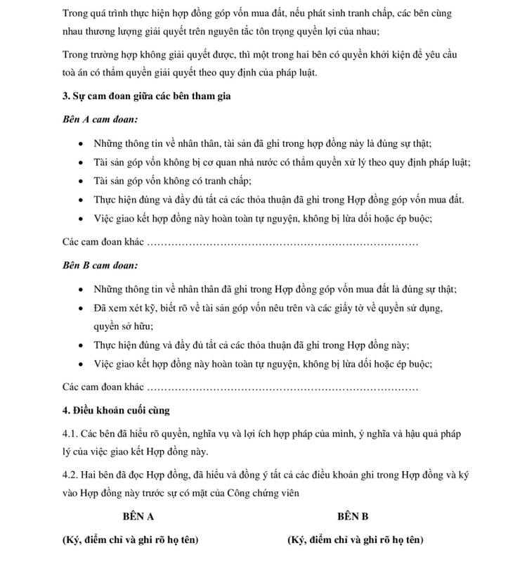 Mẫu hợp đồng góp vốn cho nhiều nhà đầu tư, trang 2