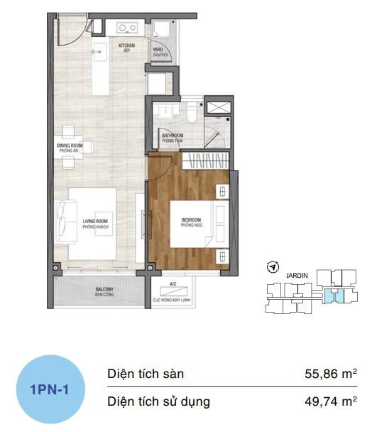 20221219150132-e795 Mặt bằng căn hộ One Verandah 1 phòng ngủ loại 1