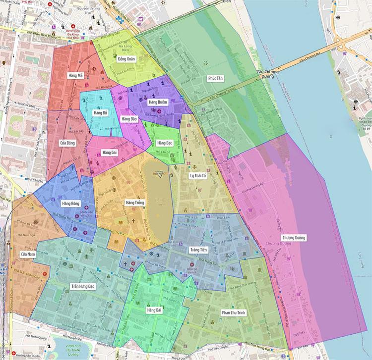 Bản đồ hành chính quận Hoàn Kiếm - Hà Nội