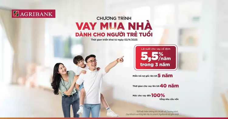 Lãi suất vay mua nhà Agribank dành cho khách hàng trẻ dưới 35 tuổi