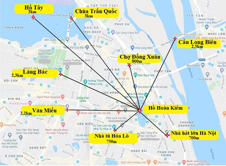Bản đồ du lịch Hà Nội mới nhất 2024