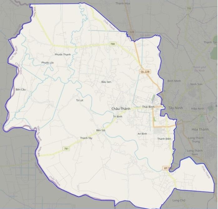 Bản đồ giao thông huyện Châu Thành.