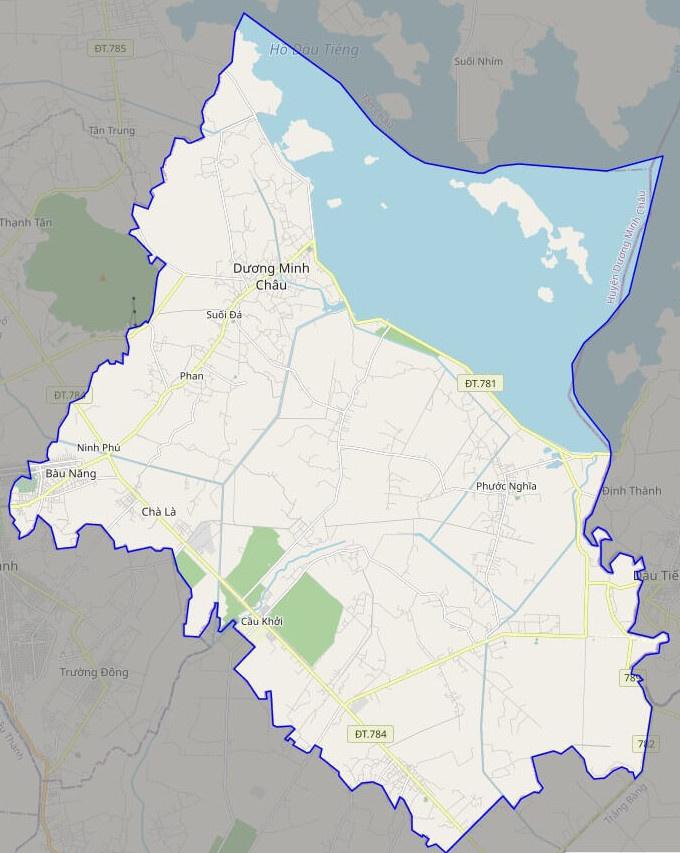Bản đồ giao thông huyện Dương Minh Châu