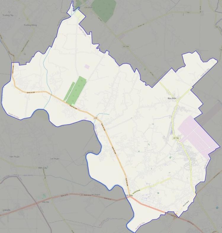 Bản đồ giao thông huyện Gò Dầu