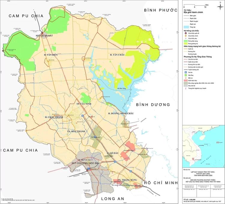 Bản đồ giao thông thành phố Tây Ninh