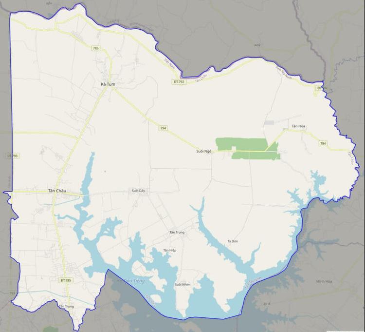 Bản đồ giao thông huyện Tân Châu.