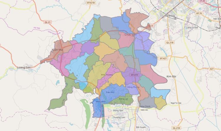 Bản đồ hành chính huyện Chương Mỹ - Hà Nội