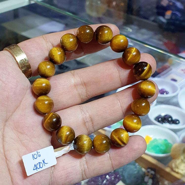 Vòng tay đá mắt hổ màu vàng nâu