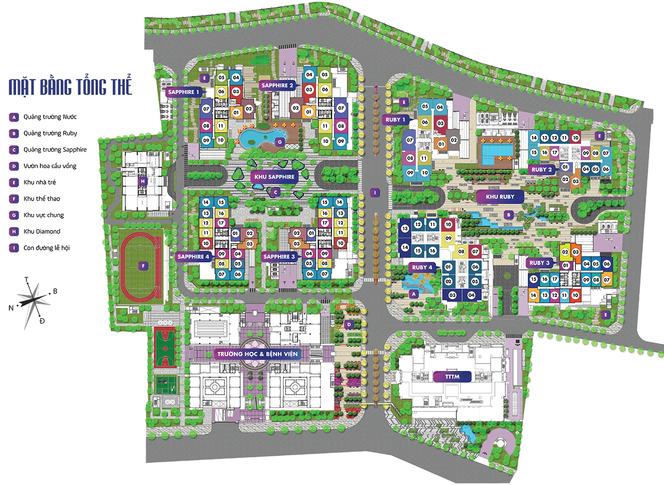 Bản đồ mặt bằng tổng thể Goldmark City 136 Hồ Tùng Mậu Quận Bắc Từ Liên, Hà Nội