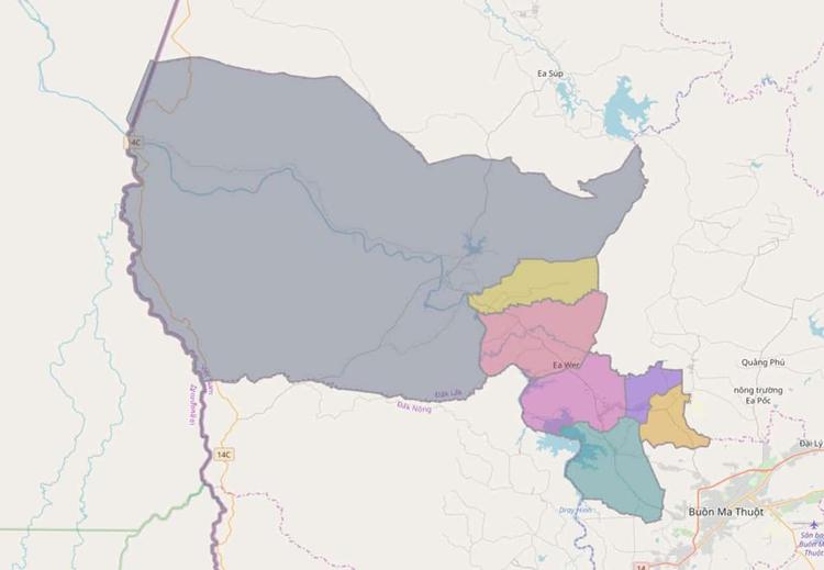 Bản đồ huyện Buôn Đôn
