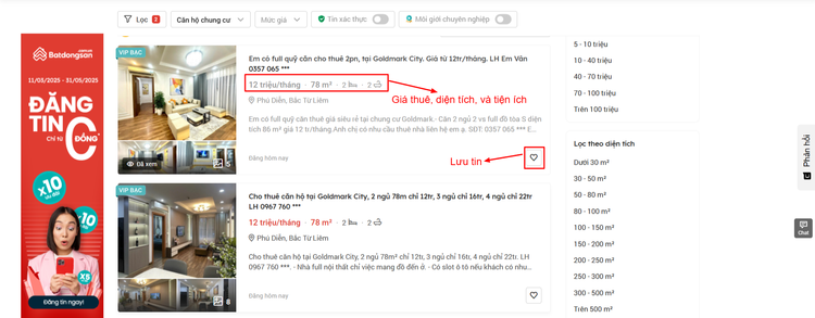 Tham khảo giá thuê nhà tại Goldmark City