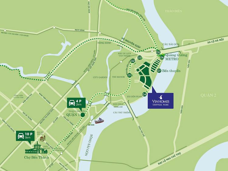 Sơ đồ vị trí tòa nhà Landmark 81