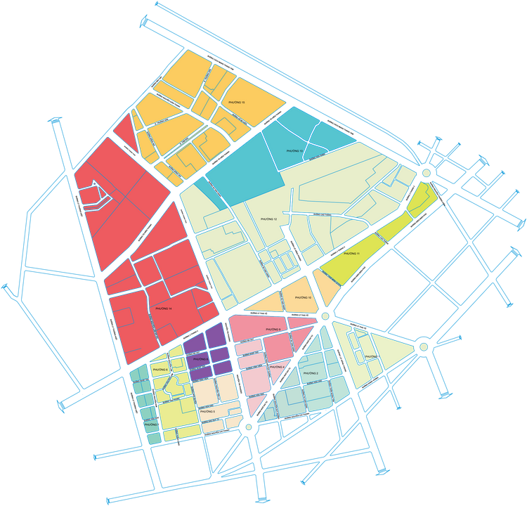 Bản đồ vị trí Quận 10 và các quận lân cận