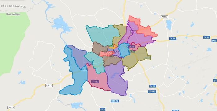 Bản đồ Đắk Lắk - Buôn Ma Thuột